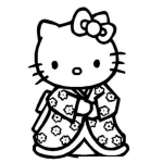 Dibujo para colorear colorear hello kity chinita