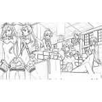 Dibujo para colorear Mangastream Coloring Page Mujeres Manga Para Colorear