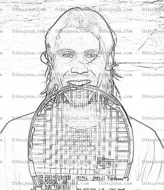 Dibujo para colorear Dibujo De Rafael Nadal Jugador De Tennis Para Colorear Y Pintar