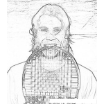 Dibujo para colorear Dibujo De Rafael Nadal Jugador De Tennis Para Colorear Y Pintar