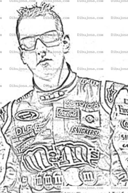 Dibujo para colorear Kyle Busch Racer Coloring Page