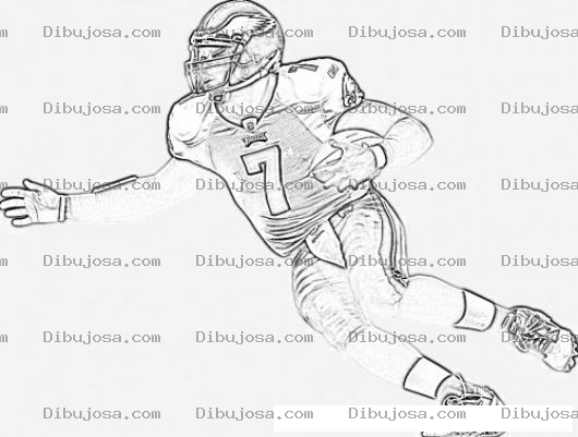 Dibujo para colorear Dibujo De Michael Vick Jugador De Futbol Americano Para Pintar Y Colorear