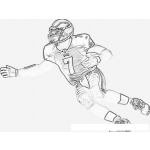 Dibujo para colorear Dibujo De Michael Vick Jugador De Futbol Americano Para Pintar Y Colorear