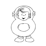 Dibujo para colorear Colorear Nena Con El Numero 8 Ocho Para Pintar Online O Imprimir