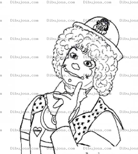 Dibujo para colorear Payaso Preocupado Para Colorear Y Pintar