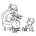 Dibujo para colorear Colorear Abuelita Contando Un Cuento A Su Nieto