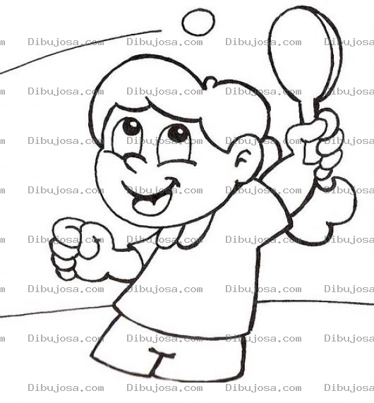 Dibujo para colorear Colorear Chica Jugando Ping Pong