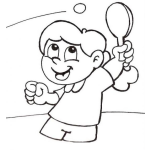 Dibujo para colorear Colorear Chica Jugando Ping Pong