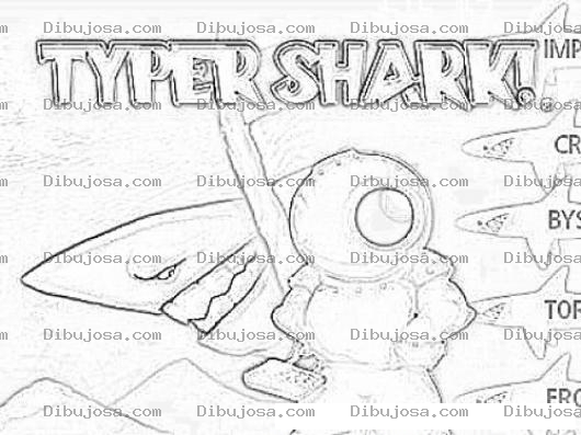 Dibujo para colorear Typer Shark Game Online Coloring Page Para Colorear E Imprimir