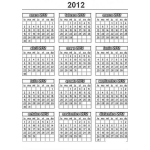 Dibujo para colorear Calendario Del 2012 Para Colorear Pintar E Imprimir Todos Los Meses De Enero A Diciembre