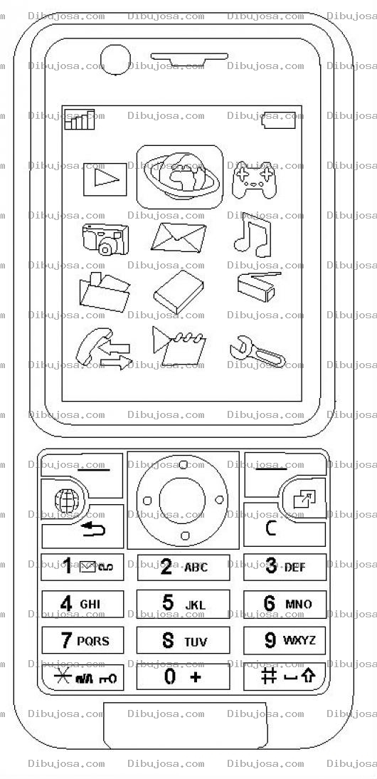 Dibujo para colorear Mobile Phone Online Coloring Page