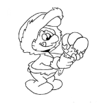 Dibujo para colorear Colorear Bebe Pitufo comiendo helado