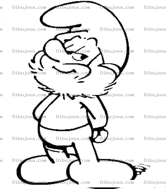 Dibujo para colorear Papa Pitufo Panzon para colorear
