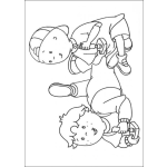 Dibujo para colorear Caillou jugando atari