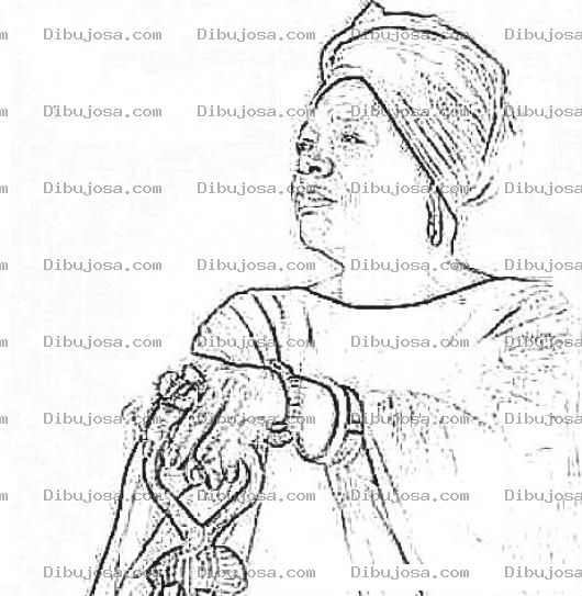 Dibujo para colorear Dibujo De Maya Angelou Para Pintar Y Colorear