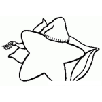Dibujo para colorear Pintar Y Colorear Estrella Durmiendo