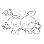 Dibujo para colorear Colorear Naranjas Enamoradas