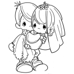 Dibujo para colorear Colorear Recien Casados De Preciusmoments