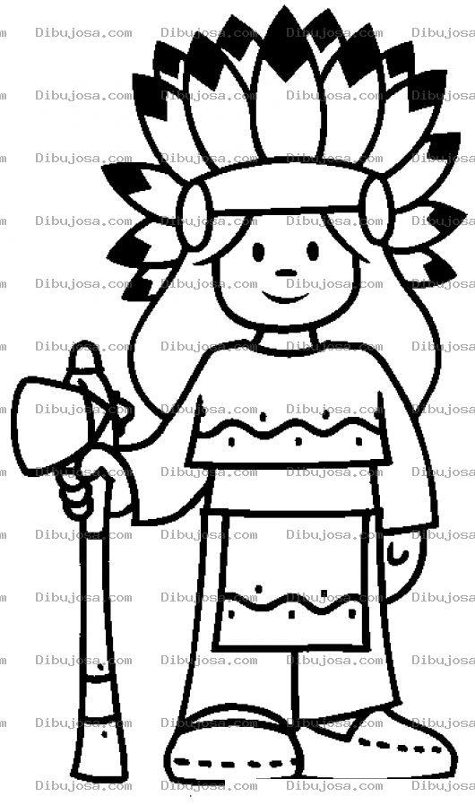 Dibujo para colorear Colorear Indito Con Hacha