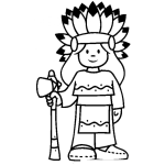 Dibujo para colorear Colorear Indito Con Hacha