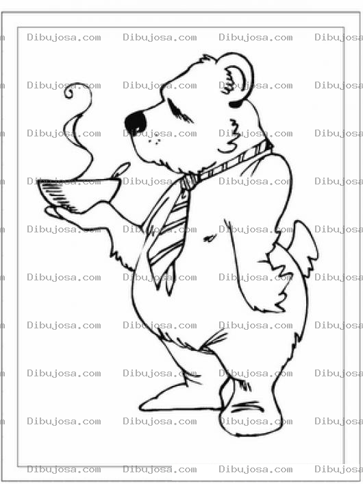 Dibujo para colorear Colorear A Papa Oso Con Su Sopa