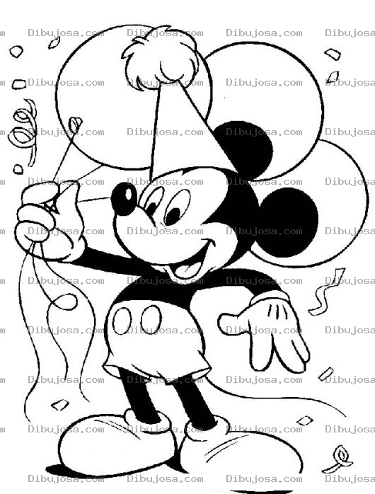 Dibujo para colorear Pintar globos de mickey mouse