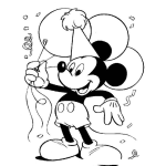 Dibujo para colorear Pintar globos de mickey mouse