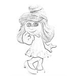 Dibujo para colorear Colorear Dibujo De Pitufina En 3d
