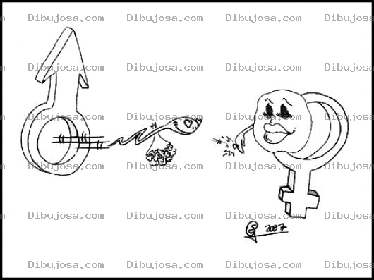 Dibujo para colorear Colorear Espermatozoide Y Ovulo