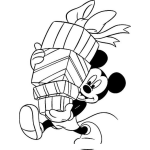 Dibujo para colorear Colorear a Mickey con Regalos