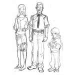 Dibujo para colorear Colorear Familia De 3 Integrantes Mama Papa Y Un Hijo