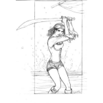 Dibujo para colorear Colorear Mujer Con Machete