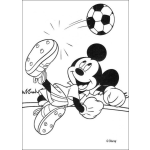 Dibujo para colorear Colorear a Mickey jugando futbol