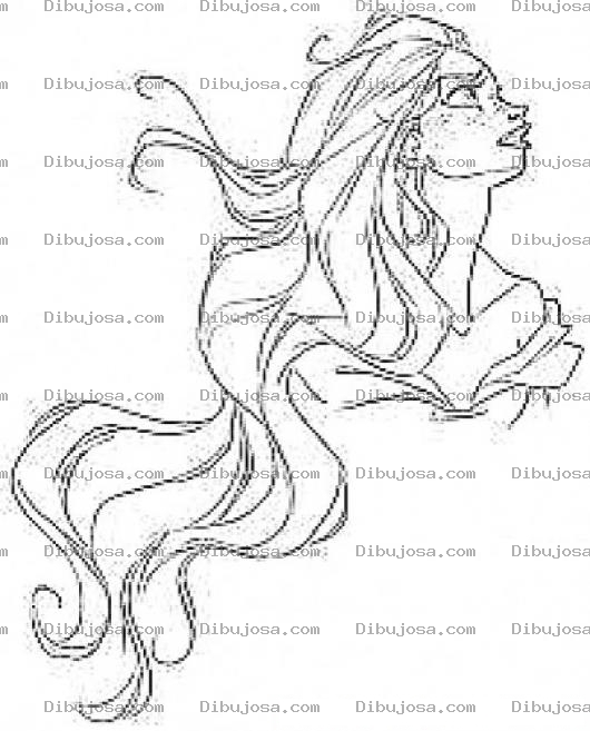 Dibujo para colorear Colorear Mujer De Pelo Largo