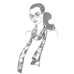 Dibujo para colorear Colorear Mujer Con Lentes Y Bufanda