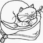 Dibujo para colorear Colorear Gato Dormilon