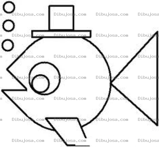 Dibujo para colorear Colorear Pescadito Con Sombrerito