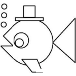 Dibujo para colorear Colorear Pescadito Con Sombrerito