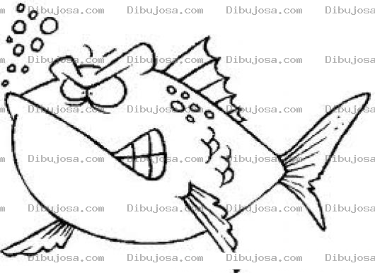 Dibujo para colorear Colorear Pescado Enojado