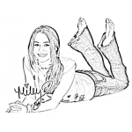 Dibujo para colorear Colorear A Miley Cyrus