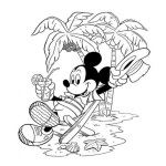 Dibujo para colorear Pintar a Mikymouse en la Playa
