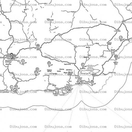 Dibujo para colorear Mapa De Hoteles En Almeria Para Colorear E Imprimir