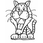 Dibujo para colorear Colorear Tigre Asombrado Con La Boca Abierta