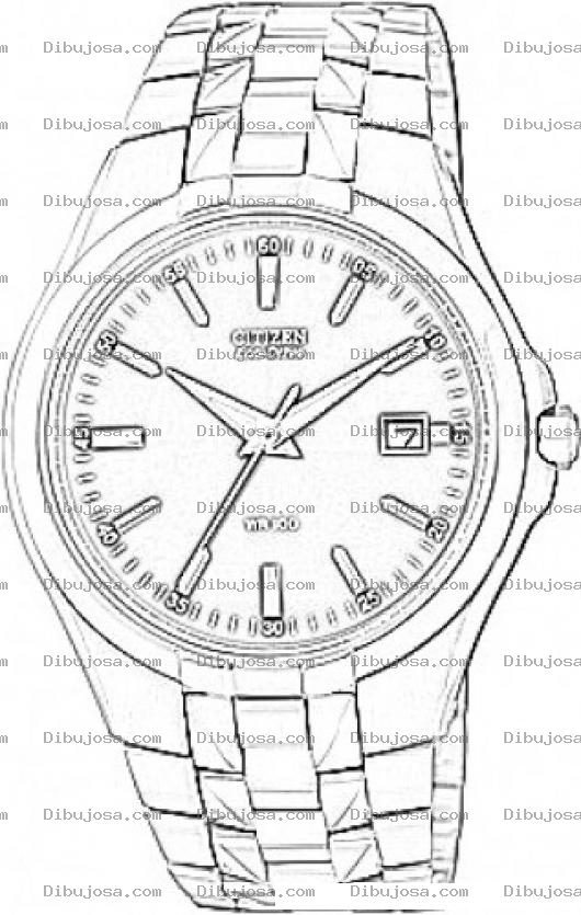 Dibujo para colorear Dibujo De Un Reloj Citizen Para Colorear Y Pintar