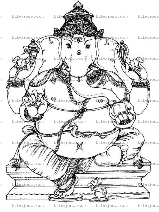 Dibujo para colorear Ganesha Coloring Page Para Colorear Pintar E Imprimir