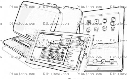 Dibujo para colorear Tablets Online Coloring Page Dibujo De Tabletas Lcd Para Colorear