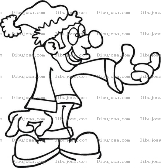Dibujo para colorear Dibujo De Un Payaso Vestido De Santaclaus Para Colorear Y Pintar