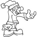 Dibujo para colorear Dibujo De Un Payaso Vestido De Santaclaus Para Colorear Y Pintar