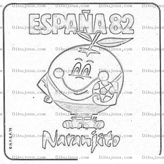Dibujo para colorear Dibujo De Naranjito Mascota Del Mundial Espana 82 Para Colorear Y Pintar