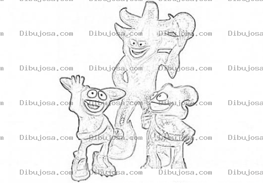 Dibujo para colorear Colorear Mascotas Del Mundial De Corea 2002 Ato Kas Y Nik